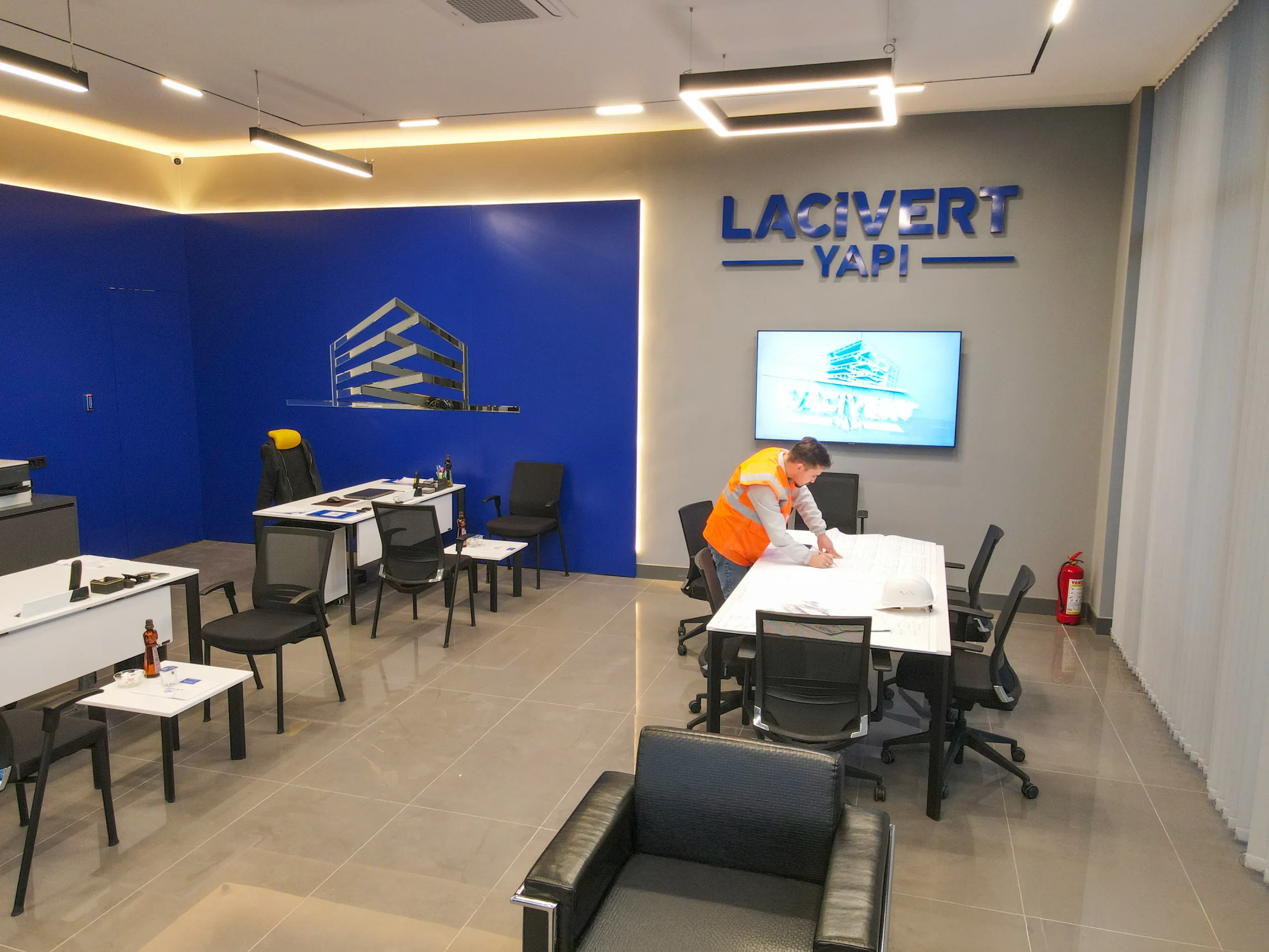 Lacivert Yapı merkezinin bulunduğu sanayi bölgesi, havadan görünüm